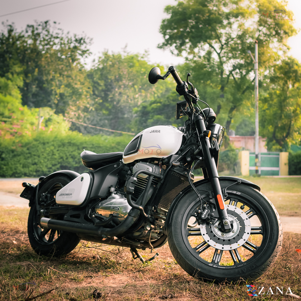 Zana- Crash Guard With Puck Slider T-3 For Jawa Bobber 42 (Mild Steel, Black)